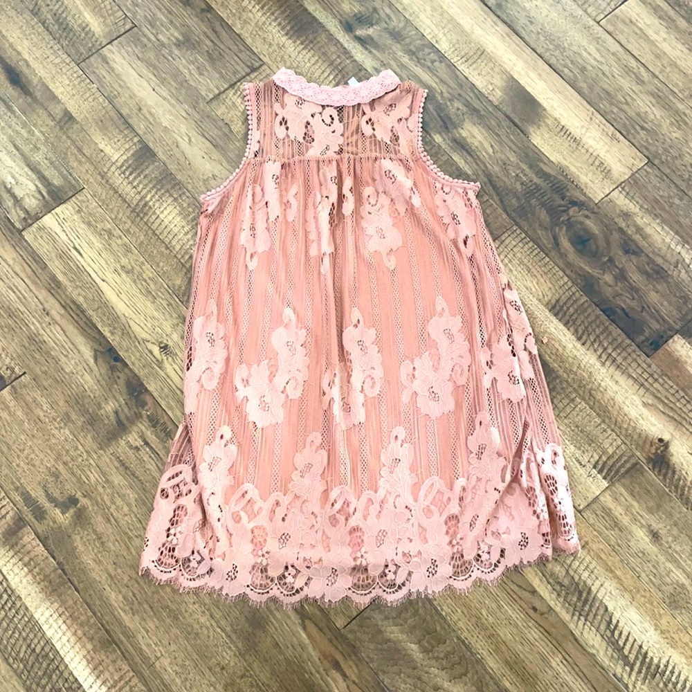 Blush pink lace dress